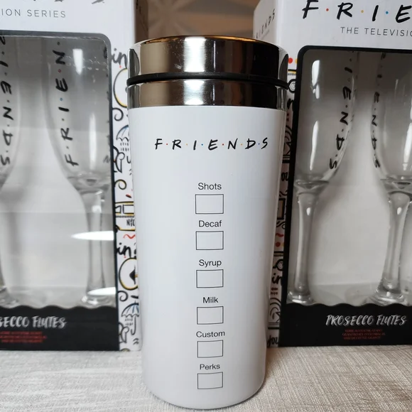 FRIENDS TV Series Mug Wine Glasses Lip Balms and Trivia Card Game - Picture 2 of 7